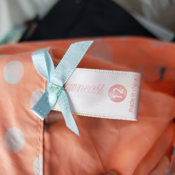 Downeast Retro Orange and White Dot Skirt - Picture 3 of 8